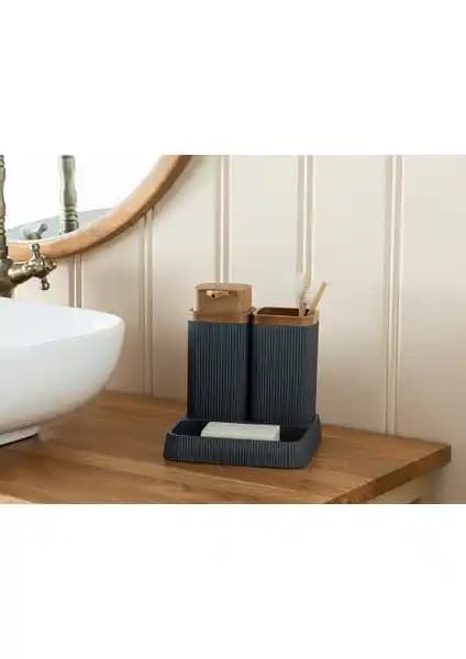 Olivia 3'lü Banyo Seti Antrasit: Modern ve Şık Banyo Düzeni Çözümü