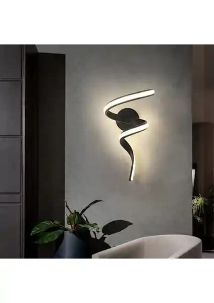 Ömür Avize Pırıltı Siyah Kasa LED Duvar Aplikleri Modern ve Şık Tasarım