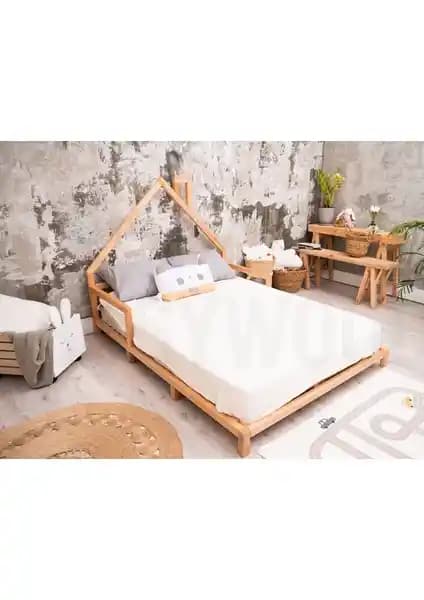 Oppipo Ahşap Montessori Çocuk Karyolası Doğal ve Güvenli Uyku Alanı Sağlar