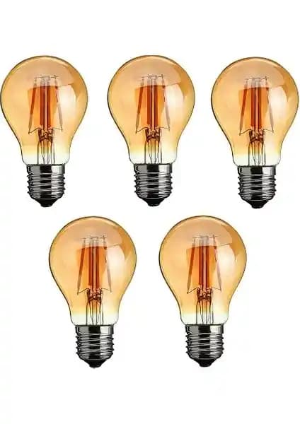 Orbus Dekoratif A60 6W Amber Sarı Işık Rustik LED Ampul: Estetik ve Fonksiyonellik Bir Arada