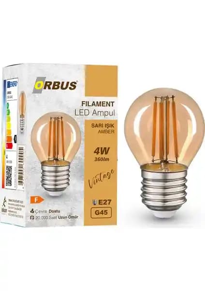 Orbus GA45 4W Filament Ampul: Estetik ve Enerji Verimli Aydınlatma Çözümü