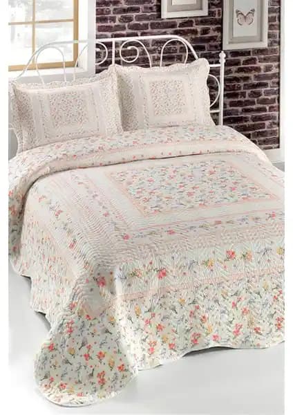 Örtüm Silvia Çift Kişilik Kapitone Yatak Örtüsü Takımı Turuncu Modern Tasarım