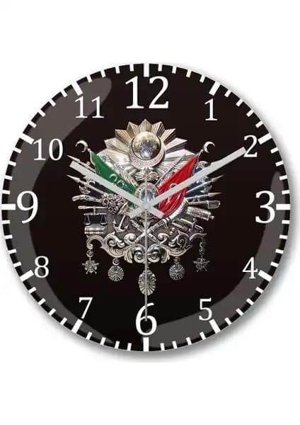 Osmanlı Tuğrası Desenli Duvar Saati: Klasik ve Şık Tasarım ile Mekanlara Zarafet Katın