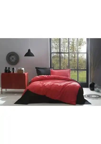 Özdilek Colormix Düz Çift Kişilik Nevresim Takımı Kırmızı ve Siyah Renklerle Şıklık Sunar
