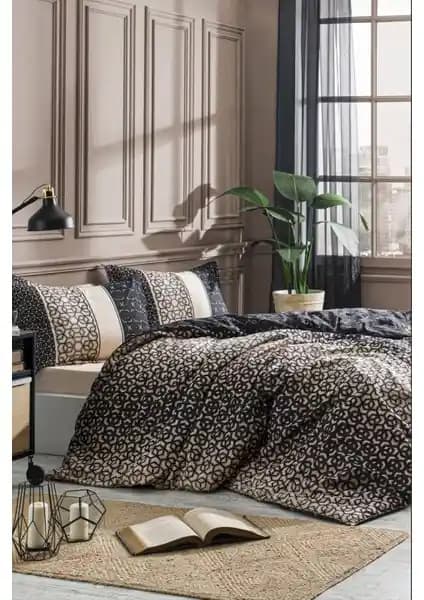Özdilek Noche Çift Kişilik Ranforce Nevresim Takımı Siyah Modern ve Dayanıklı Tasarım