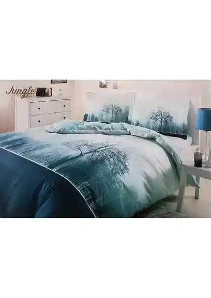 Özdilek Su Yeşili Jungle Çift Kişilik Nevresim Takımı Doğa Temalı ve Yüksek Kalite