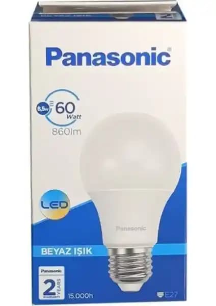 Panasonic LED Lamba 8.5W E27 Beyaz Işık 6500K Enerji Tasarruflu Modern Aydınlatma