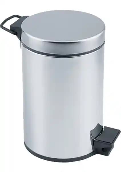 Paslanmaz Krom Pedallı Çöp Kovası 12 Lt Dayanıklı ve Hijyenik Tasarım