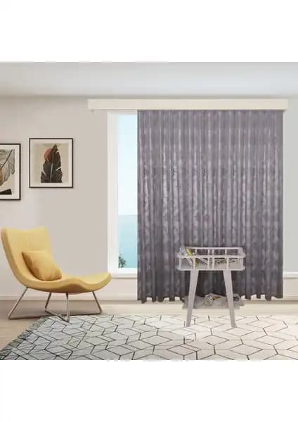 Perhal Damaks Osmanlı Desen Gri Örme Tül Perde Klasik ve Modern Tarzları Bir Arada Sunar