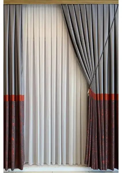 Perhal İnce Çizgi Desenli Tül Perde 100x250 cm Modern ve Dayanıklı Tasarım