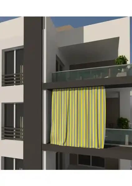 Perhal Sarı Gri Çizgili Balkon Perdesi: Estetik ve Fonksiyonellik Sunan Dayanıklı Çözüm
