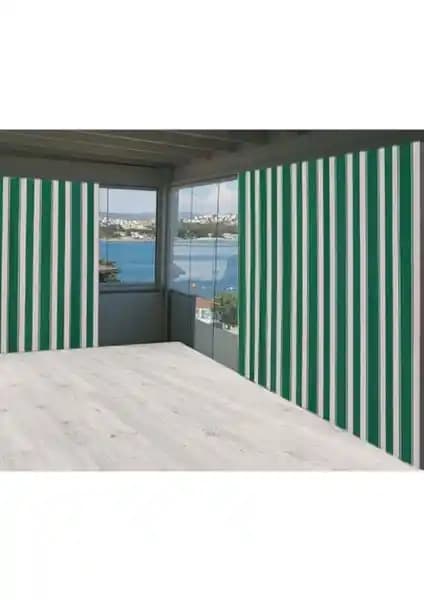 Perhal Yeşil Beyaz Çizgili Balkon Perdesi: Estetik ve Fonksiyonellik Sunan Dayanıklı Gölgelik Çözümü
