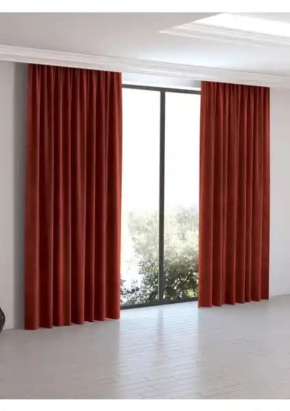 Perle HOME DAILY SERİES KİREMİT RENGİ ADA FON PERDE Modern ve Şık Tasarım, Dayanıklı ve Kolay Bakımlı