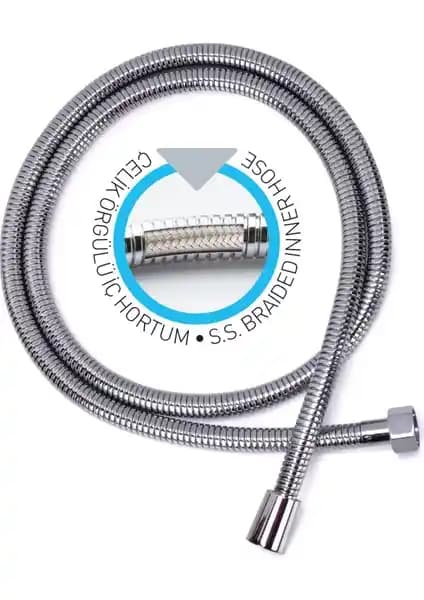 Pesen Chroma Duş Hortumu 1/2K-1/2 150 Cm Dayanıklı ve Estetik Tasarım