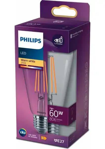 Philips Filament 60W ST64 Ampul Sıcak Beyaz Rustik ve Vintage Dekorasyon İçin