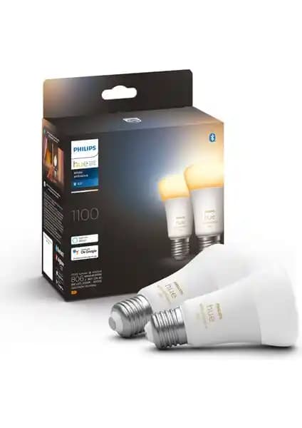 Philips Hue Beyaz Ambiyans Akıllı Ampul 2'li Ekopaket E27 - Modern ve Enerji Verimli Aydınlatma Çözümü