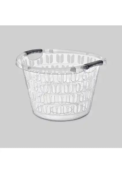 Poly Time Yuvarlak Çamaşır Sepeti: Şeffaf ve Dayanıklı Modern Tasarım