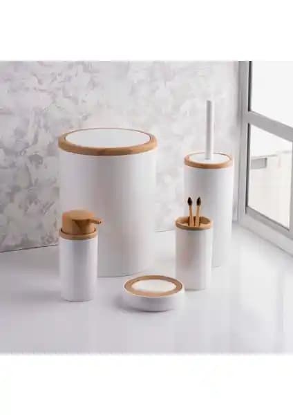 Porsima Beyaz 5'li Banyo Takımı: Şık ve Fonksiyonel Modern Banyo Aksesuar Seti