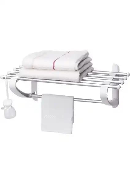 Primanova 53 cm Alüminyum Havlu Rafı Modern ve Dayanıklı Banyo Aksesuarı