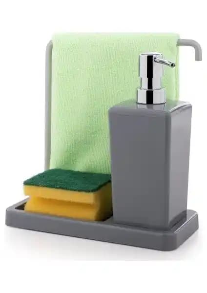 Primanova Luna Askılı Mutfak Sıvı Sabunluk Gri: Dayanıklı ve Estetik Tasarım