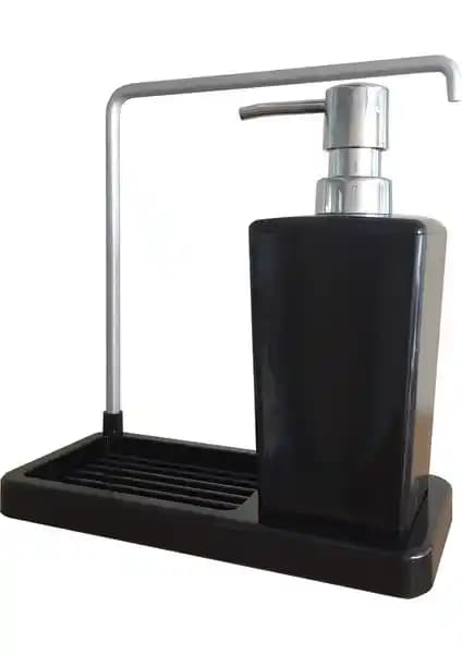 Primanova Luna Askılı Mutfak Sıvı Sabunluk Siyah Modern ve Dayanıklı Tasarım