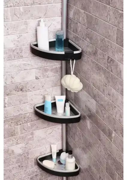 Primanova N38 Venta Yaylı Montaj Banyo Köşe Rafı Modern ve Fonksiyonel Tasarım