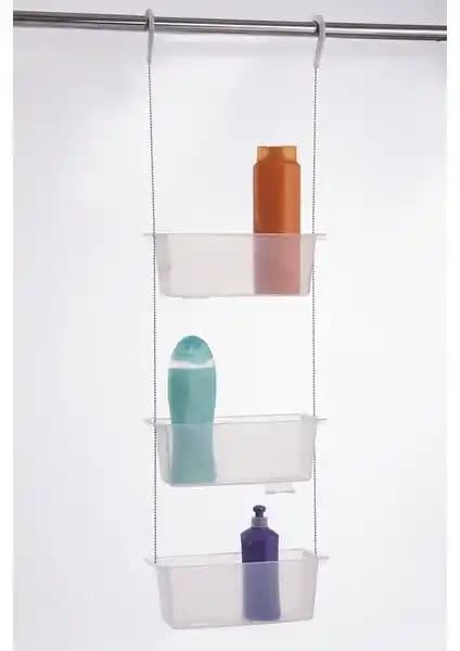 Primanova Şeffaf Naturel 4'lü Havlupan Askılığı Modern ve Pratik Banyo Aksesuarı