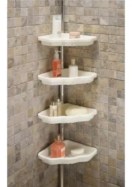 Primanova Yaylı Banyo Köşe Rafı Beyaz: Ayarlanabilir ve Kolay Kurulumlu Modern Depolama Çözümü