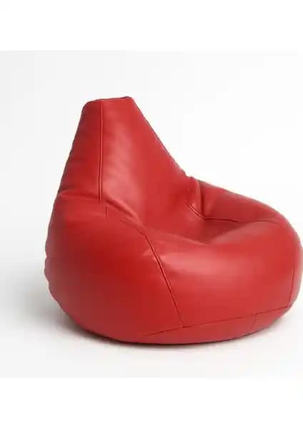 Pufumo Kırmızı Deri Armut Koltuk Modern Tasarım ve Konfor Sunar