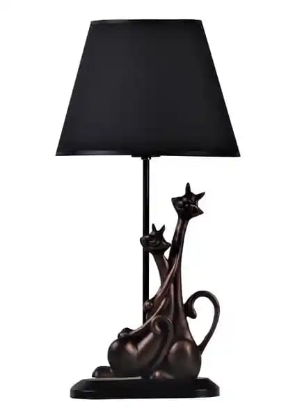 Qdec Modern Kedi Abajur Bakır Siyah: Şık ve Dayanıklı İç Mekan Dekorasyonu Ürünü