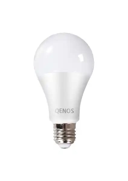 Qenos 10 Watt E-27 LED Ampul Beyaz Işık 6500 K Enerji Tasarruflu ve Uzun Ömürlü