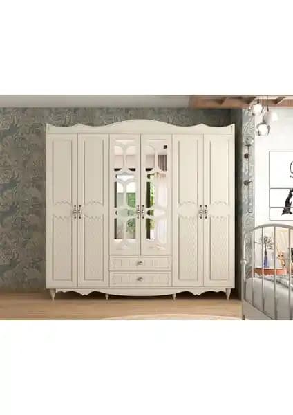 Rabi Cansu Country Aynalı Gardırop Beyaz, Modern ve Fonksiyonel Tasarım Özellikleri