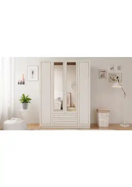 Rabi Mobilya Gold Country 4 Kapak 2 Çekmeceli Aynalı Gardırop Detaylı İnceleme ve Özellikleri