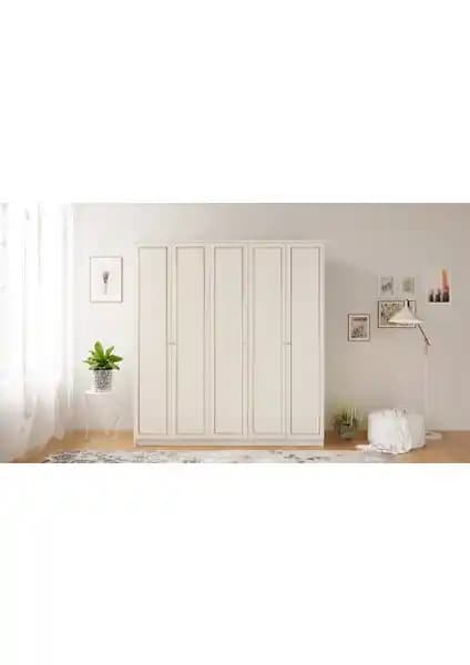 Rabi Mobilya Gold Country 5 Kapak Gardırop: Şık ve Dayanıklı Modern Depolama Çözümü