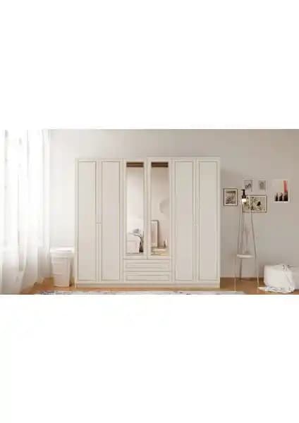 Rabi Mobilya Gold Country 6 Kapaklı ve 2 Çekmeceli Aynalı Gardırop İncelemesi ve Özellikleri