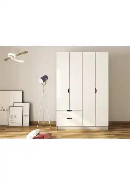 Rabi Mobilya Modern Stil 4 Kapak ve 2 Çekmeceli Gardırop - Şık ve Fonksiyonel Tasarım