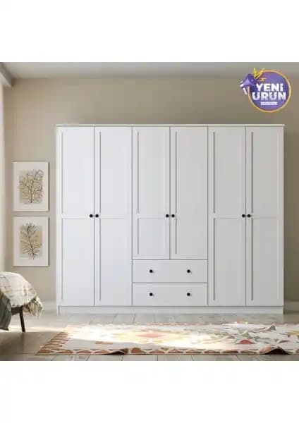 Rabi Mobilya Side 6 Kapak 2 Çekmece Gardırop: Modern ve Pratik Depolama Çözümü