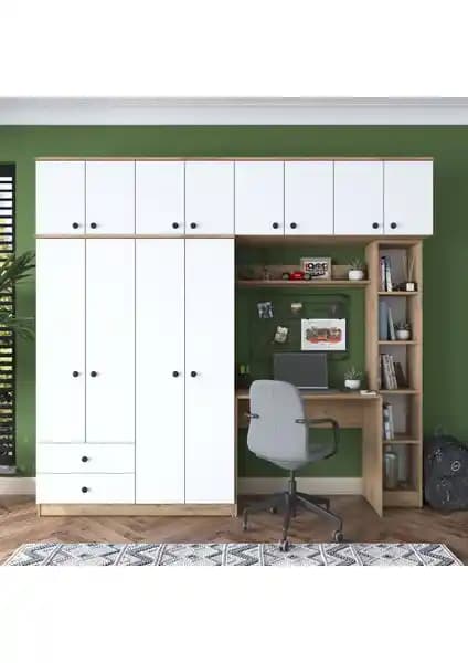 Rani BA122 Geniş Gardırop ve Çok Fonksiyonlu Çalışma Alanı - Modern ve Kullanışlı Tasarım