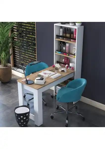 Rani BJ113 Raflı Manikür ve Makyaj Masası: Modern ve Fonksiyonel Güzellik Mobilyası