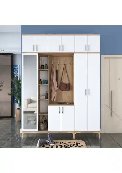 Rani EA121 Portmanto Aynalı Raflı Ayakkabılık ve Vestiyer: Şık ve Fonksiyonel Depolama Çözümü