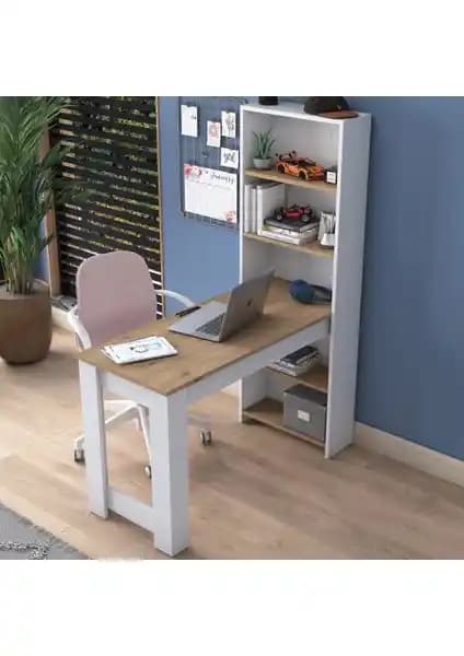 Rani HA106 Raflı Çalışma Ofis Bilgisayar Masası Modern ve Dayanıklı Tasarım