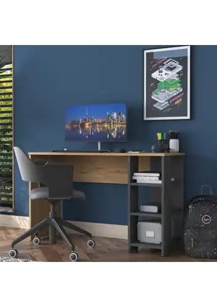 Rani HA108 Raflı Çalışma Ofis Bilgisayar Masası Modern ve Dayanıklı Tasarım