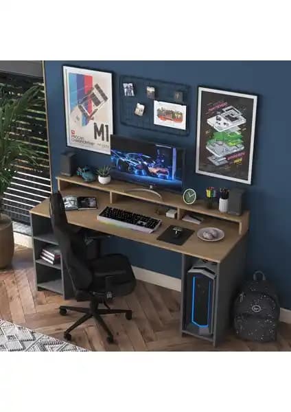 Rani HA110 Raflı Oyuncu ve Çalışma Masası Modern Tasarım ve Dayanıklılık İle Öne Çıkıyor