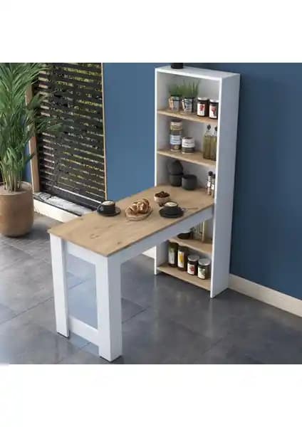 Rani JA102 Masa: Modern ve Fonksiyonel Raflı Mutfak Yemek Masası Özellikleri ve Tasarımı