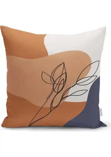 RealHomes Pastel Yaprak Desenli Kırlent Kılıfı 43x43 cm Modern ve Dayanıklı Tasarım