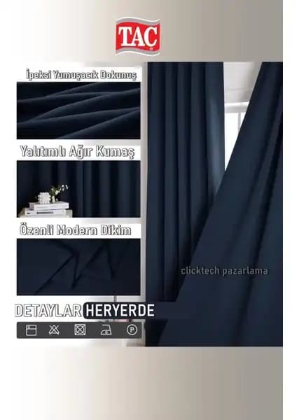 RechHome Taç Blackout Indigo Perde: Modern Tasarım ve Yüksek Performanslı Fon Perde