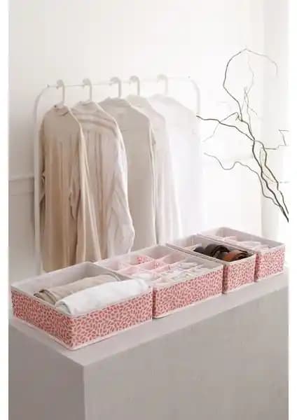 Rek Home 4'lü Pudra Çocuk Odası Dolap Çekmece İç Düzenleyicileri - Çok Bölmeli ve Şık Tasarım