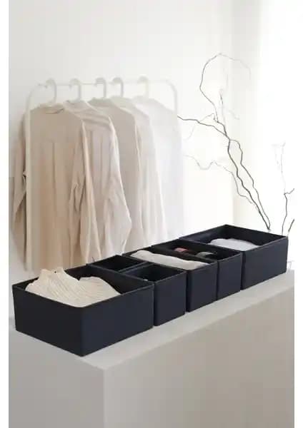 Rek Home 6'lı Lacivert Çocuk Odası Organizer Seti Pratik ve Şık Depolama Çözümü