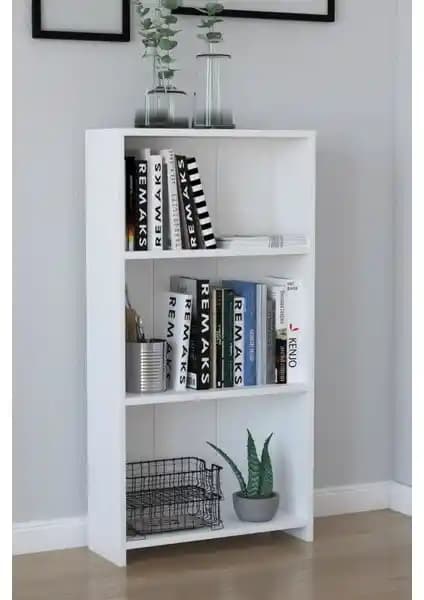 Remaks 3 Raflı Kitaplık Beyaz, Fonksiyonel ve Şık Tasarımıyla Modern Depolama Çözümü
