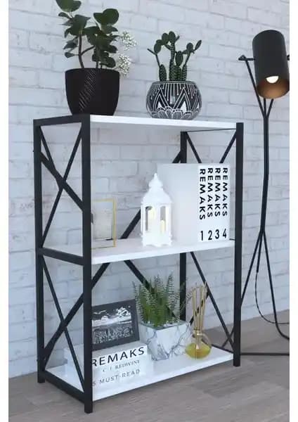 Remaks 3 Raflı Metal Kitaplık Beyaz: Modern ve Dayanıklı Depolama Çözümü